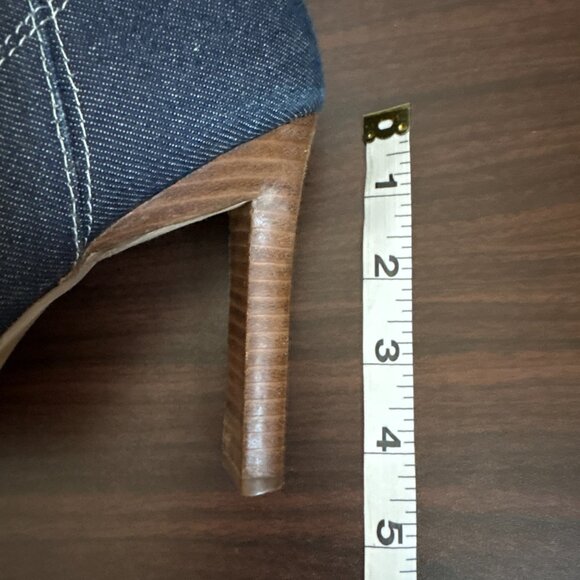 Paprika Women's Denim Ankle Boots Square toe and Wood-grained heels Size 7.5 - Picture 5 of 7